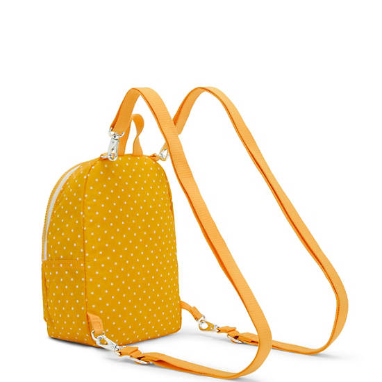 Kipling Curtis Compact Printed Convertible Backpacks Soft Dot Yellow | CA 1545DF